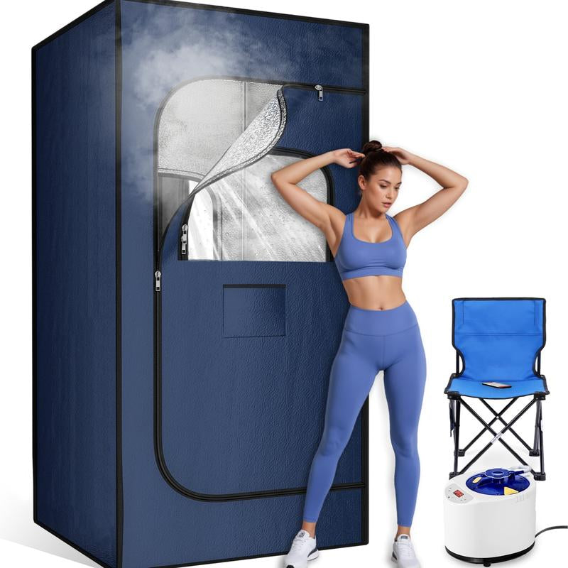 TEHANLD Portable Sauna Box for Home, Personal Steam Nurecover Saunas Heater at Home Use, 3L 1200W Steamer, Indoor Foldable Sauna Tent, Dry Sauna SPA Full Body