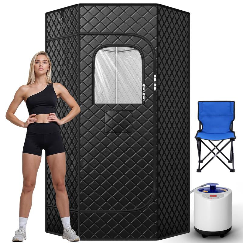 TEHANLD Portable Sauna Box for Home, Personal Steam Nurecover Saunas Heater at Home Use, 3L 1200W Steamer, Indoor Foldable Sauna Tent, Dry Sauna SPA Full Body