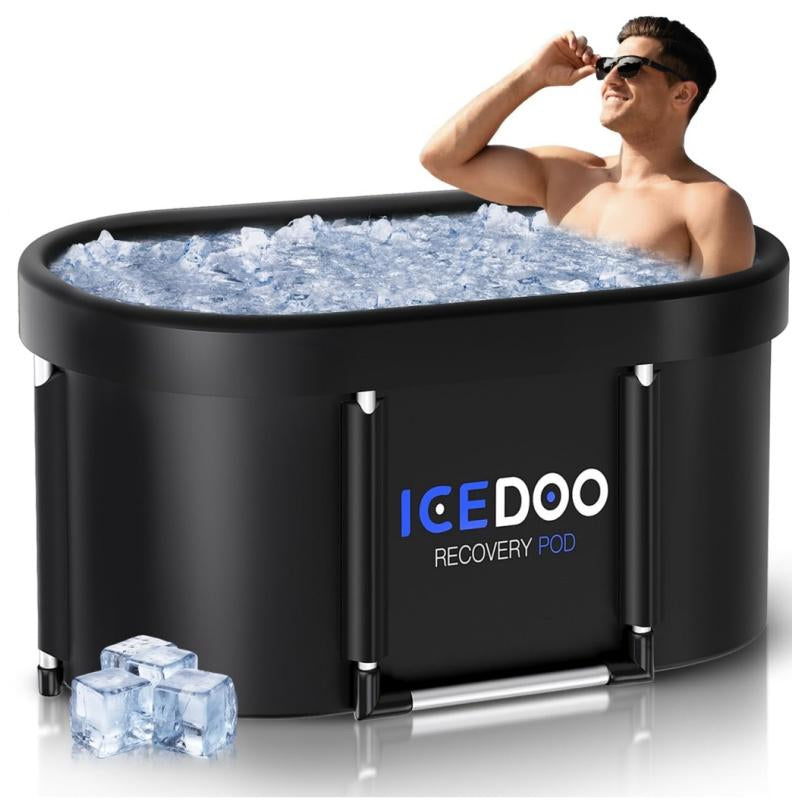 Upgrade XL Ice Bath Tub, 129 Gal Large Cold Plunge Tub for Athletes with Cover, Portable Outdoor Hot Tubs Cold Water Therapy Ice Baths at Home,Gym