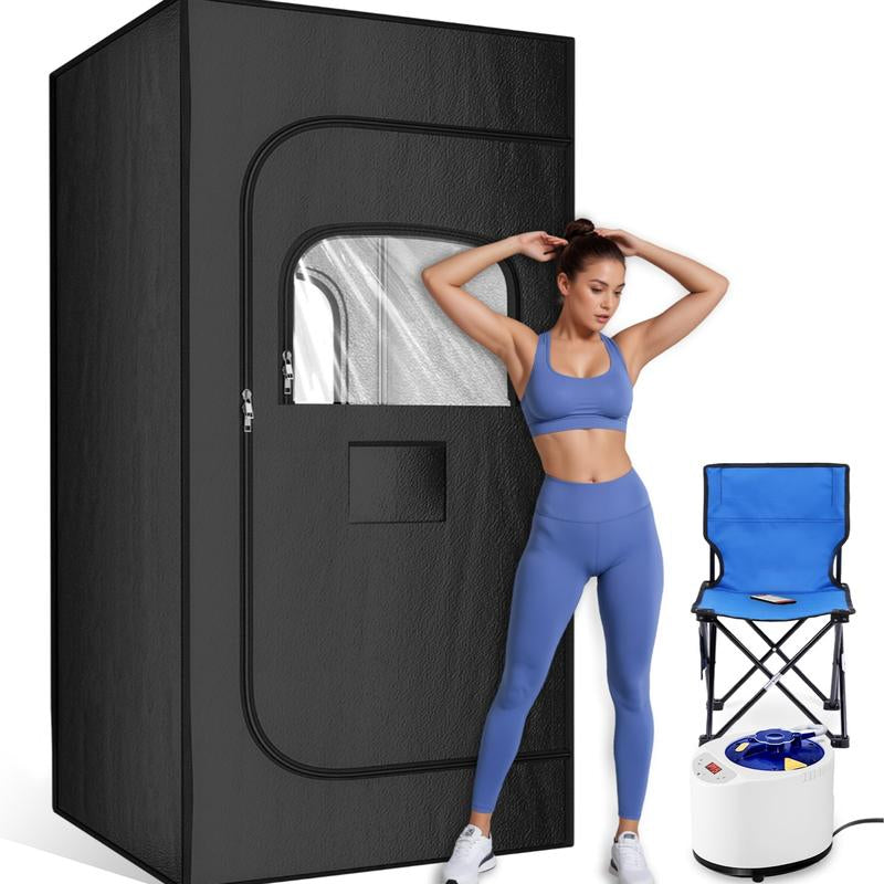 TEHANLD Portable Sauna Box for Home, Personal Steam Nurecover Saunas Heater at Home Use, 3L 1200W Steamer, Indoor Foldable Sauna Tent, Dry Sauna SPA Full Body